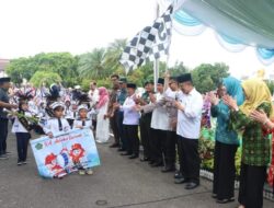 Pemkab Lampura Gelar Pawai Songsong Bulan Suci Ramadhan Bersama Ribuan Murid TK