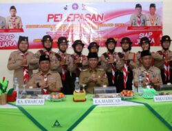 Bupati Lampura Bersama Ketua Kwarcab Pramuka Lepas Peserta Lomba Tingkat LT IV