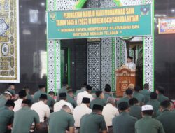 Danrem Ajak Prajurit dan PNS Korem 043/Gatam Tauladani Nabi Muhammad SAW