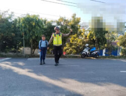Satlantas Polres Way Kanan Menggelar Gatur Lalin Di Negeri Baru