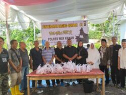 5 Sapi dan 12 Kambing Dikorbankan Polres Way Kanan Pada Idul Adha 1447H